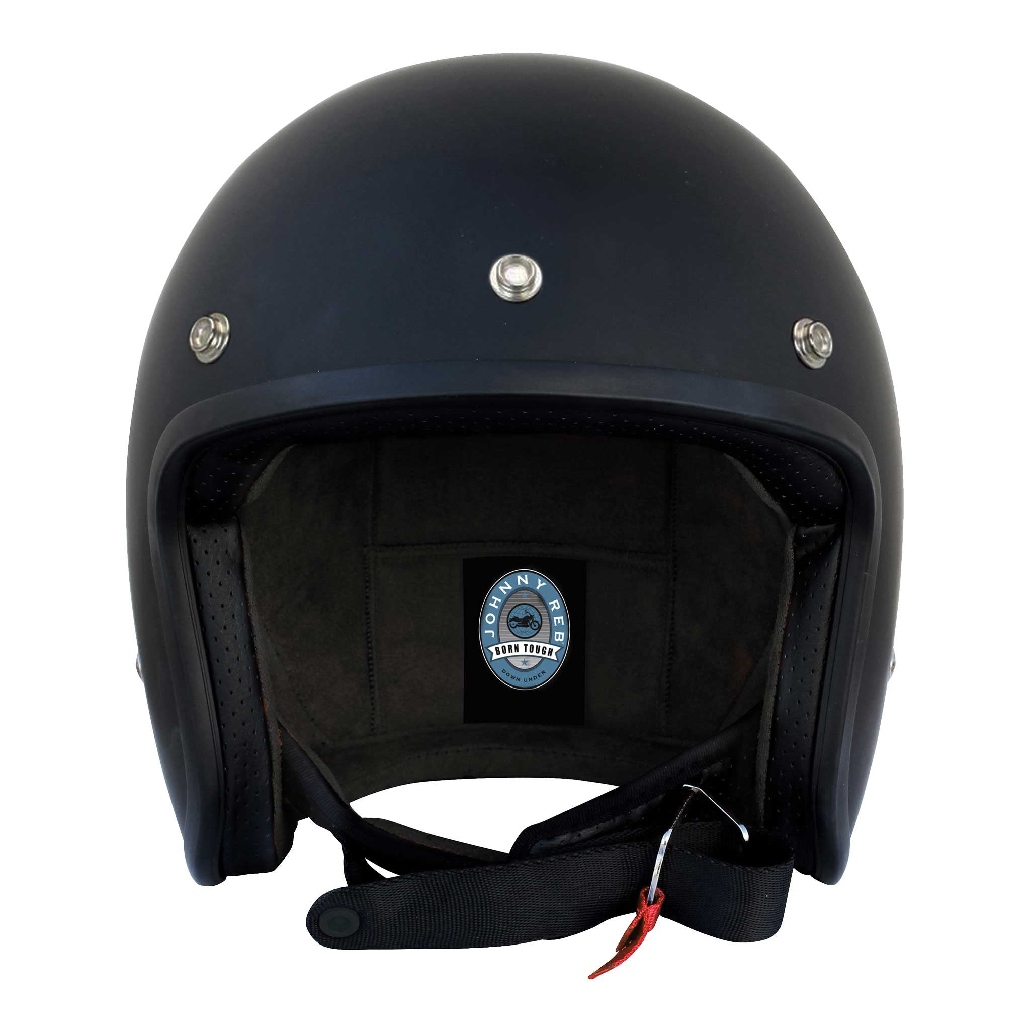 Johnny Reb Olga Open Face Helmet - Matte Black/Black Lining