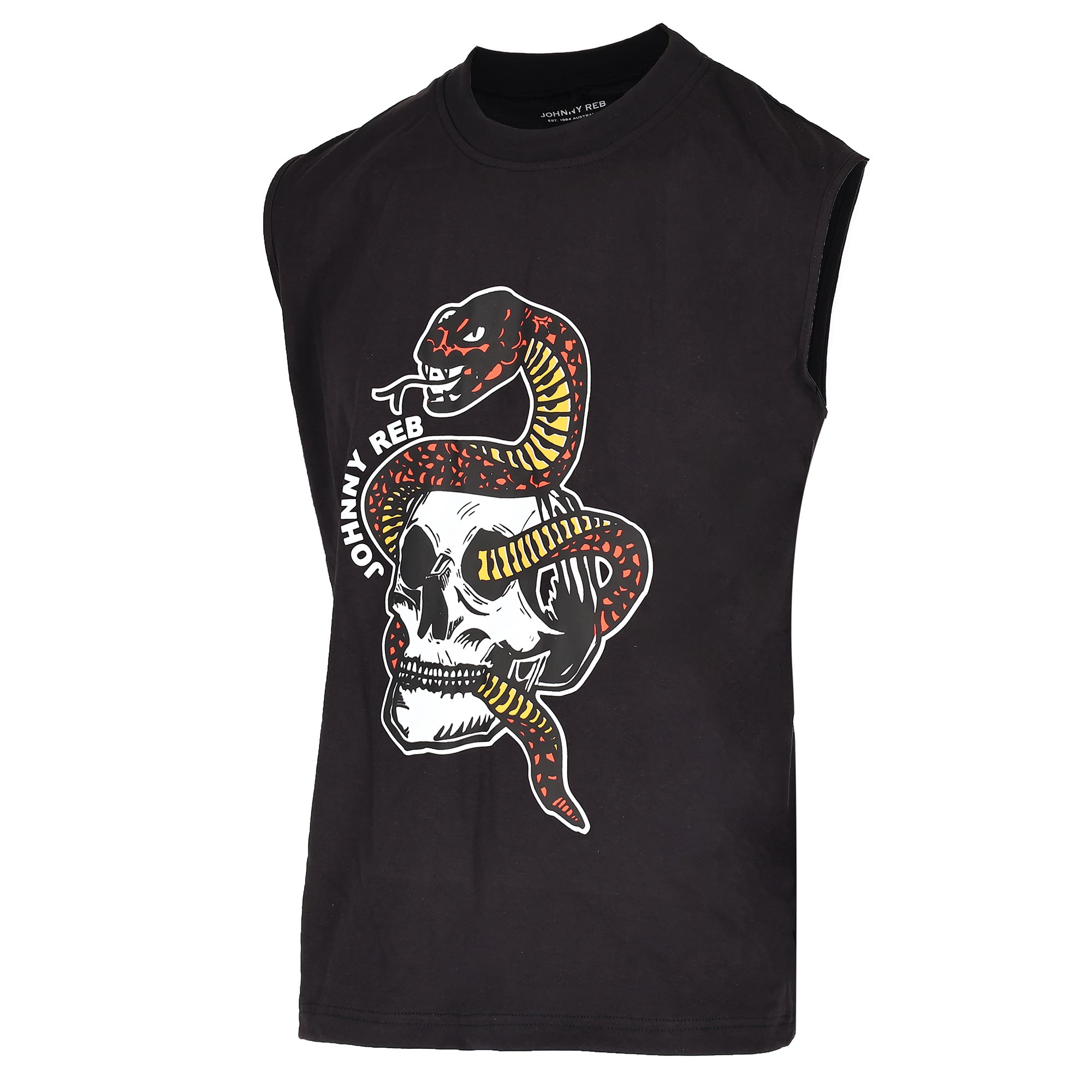 Snake & Skull Muscle T-Shirt - Red