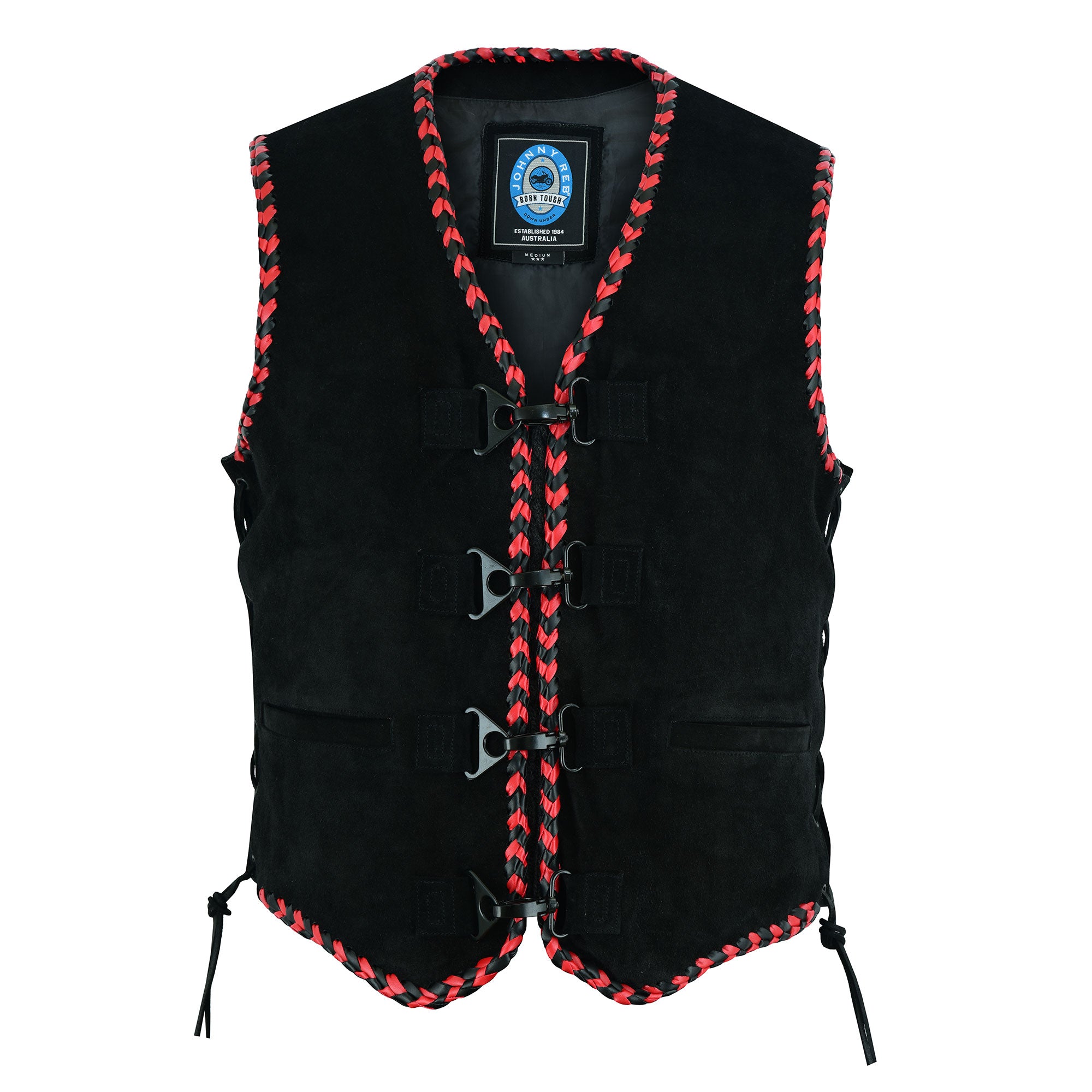 Motorcycle Vest Suede Waistcoat Rider Biker Leather Braided Motorbike Suede Vest - Foto 11