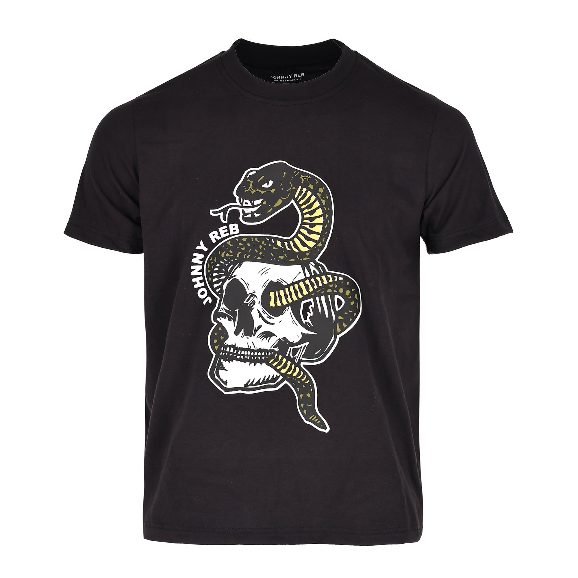 ‍Johnny Reb Snake & Skull T-Shirt - Olive (100% off)