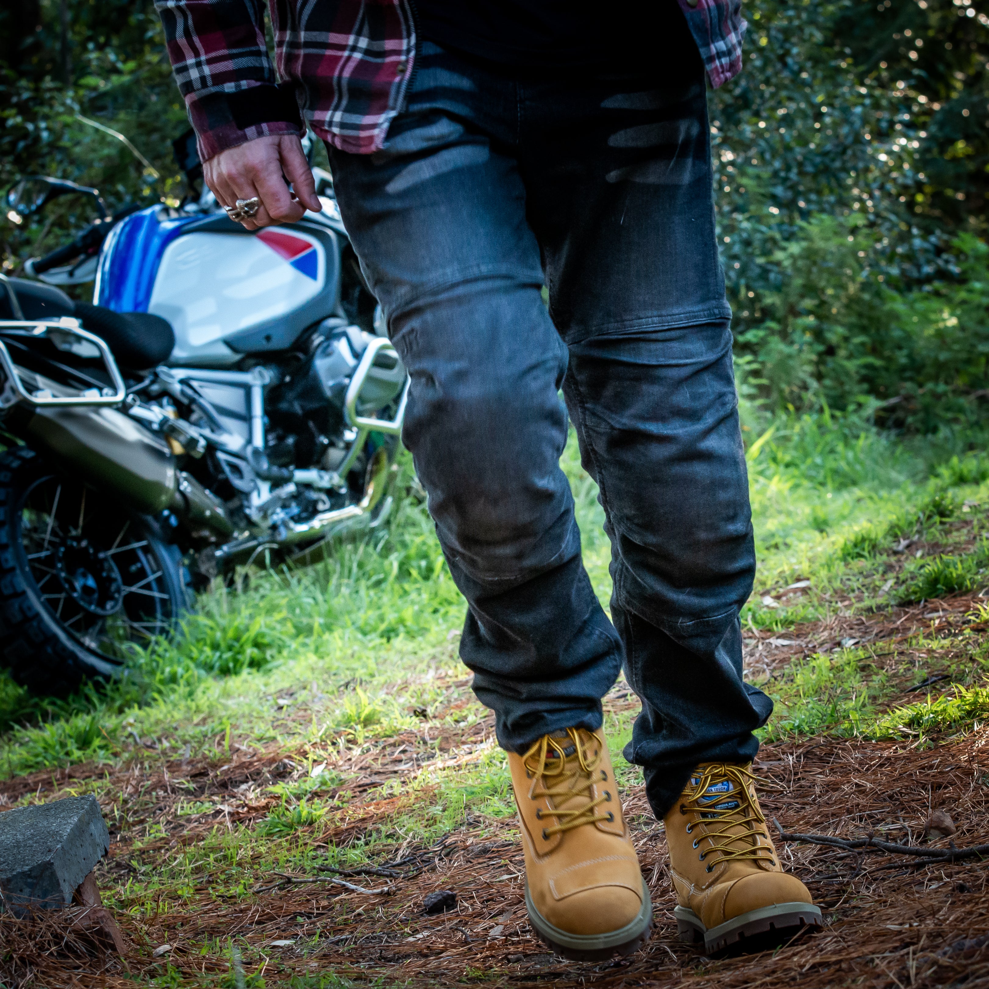 Johnny Reb Men's Biker Distressed Protective Jeans