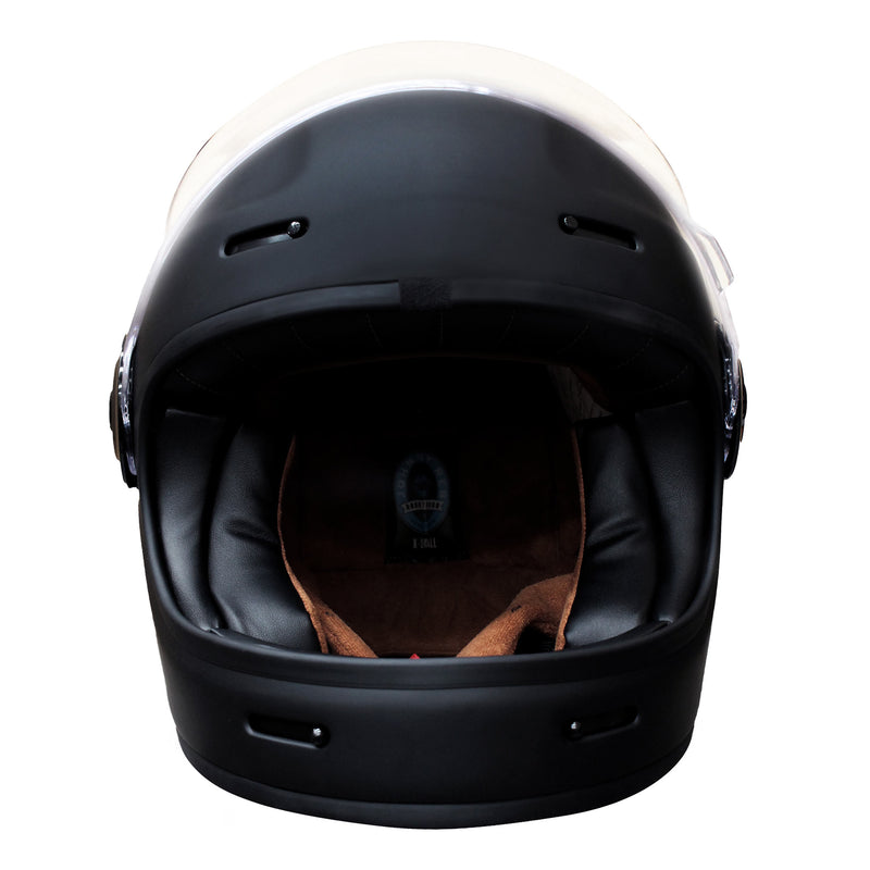 Lyell Full Face Helmet - Matte Black/Brown Lining