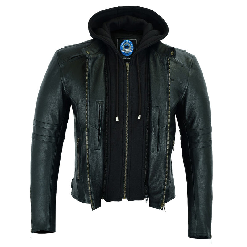 Men's Hawkesbury Leather Jacket | Removable Hood