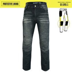 Men's Biker Distressed Protective Jeans