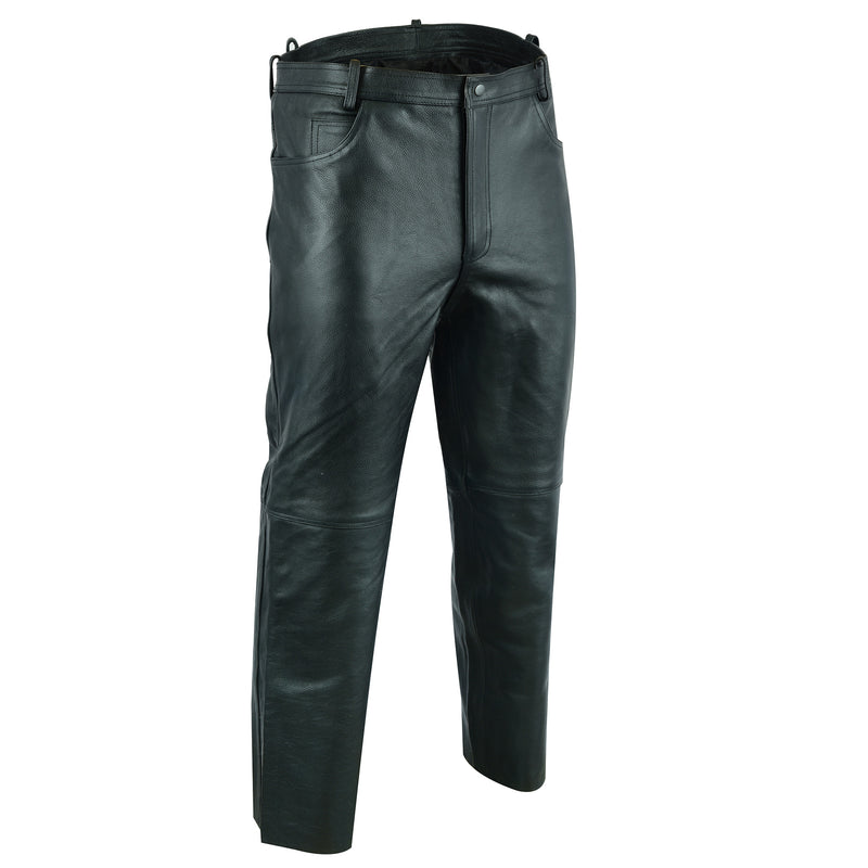 Men's Leather Pants 501 Style Jeans Real Cow Leather Pant Slim Fit Men  Black | eBay