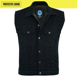 Black denim riding online vest